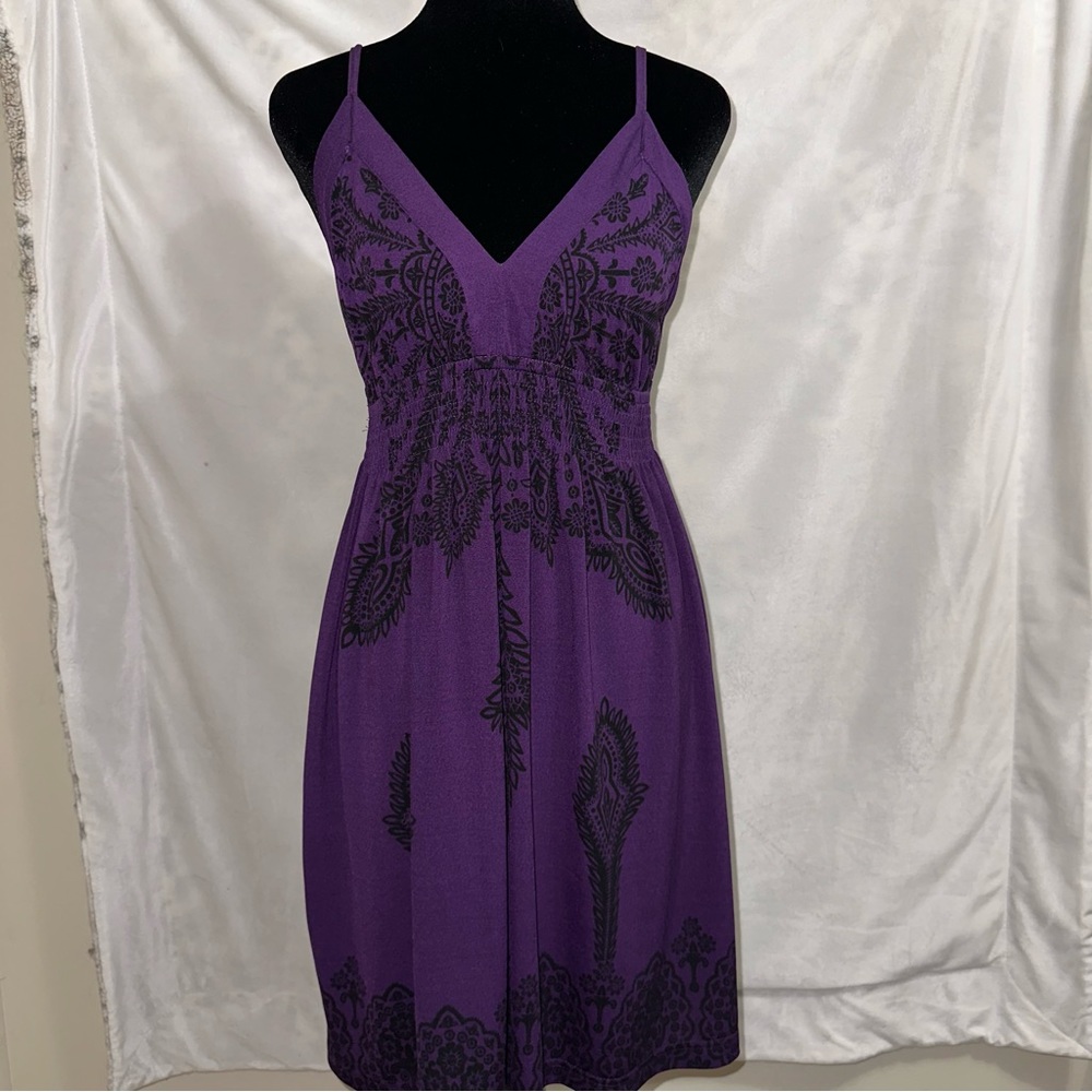 Elegant Purple Spaghetti Strap Dress